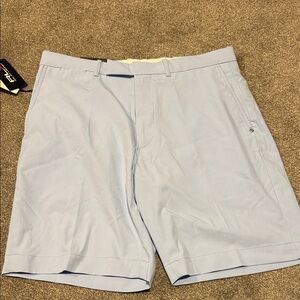 RLX Ralph Lauren Light Blue Performance Flat-Front Golf Shorts
